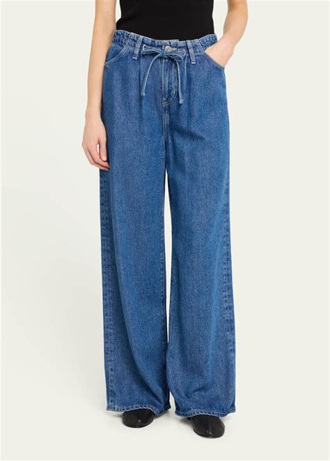 FRAME Super Drape Drawstring Wide-Leg Jeans - Bergdorf Goodman