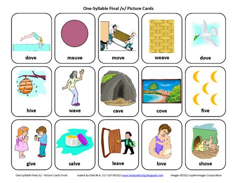 Testy yet trying: Final V: Free Speech Therapy Articulation Picture Cards