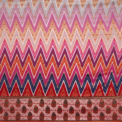 Pink Color Dola Silk Jacquard Positioned Printed Fabric