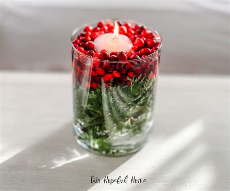 Our Hopeful Home: How To Make A Cranberry Floating Candle Centerpiece
