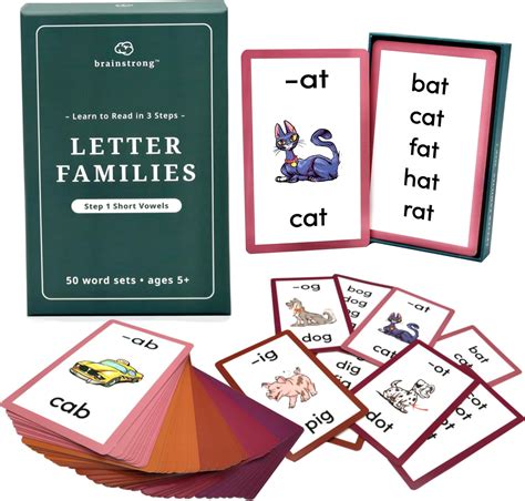 Brainstrong LLC Phonics Flashcards Step 1: Short Vowels | PreK-2nd ...