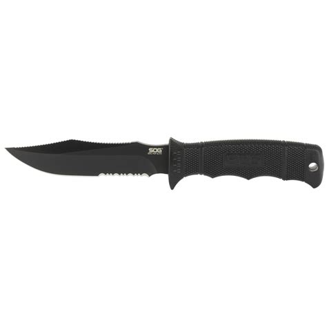 SOG Seal Pup Elite Fixed Blade Knife 4.85" Clip Point Partially ...