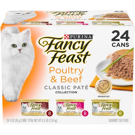 Buy 24 Pack Fancy Feast Grain Free Pate Wet Cat Food Variety Pack ...