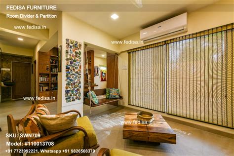 Room Divider Wooden Slats Bedroom Partition Single Panel Room Divider ...