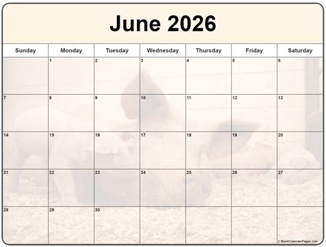 June 2026 Calendar Image: Plan Your Summer Ahead — Calendars 123