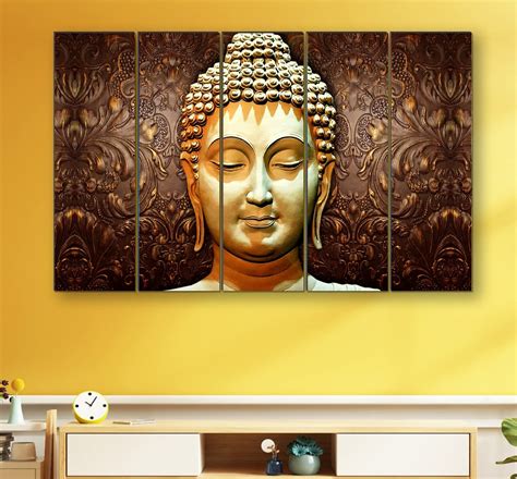 SAF paintings Set of 5 Buddha religious modern art 6MM MDF large ...