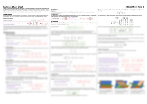 Image result for Matrix Math Cheat Sheet