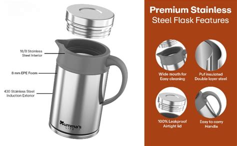 Mumma's LIFE Insulated Steel Flask | Insulated Tea Pot Kettle Thermos ...