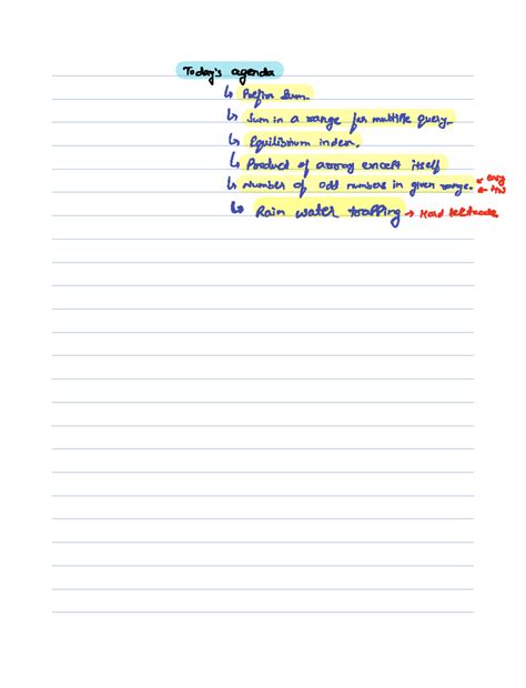 Arrays 1-Prefix Sum 2 - Today's agenda Poefin Sum Sum in a range for ...