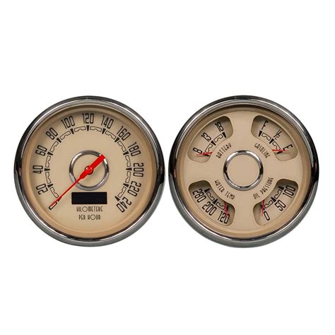 New Vintage USA 37205-02M Woodward 2 Gauge Set, 4 3/8, Beige, KPH