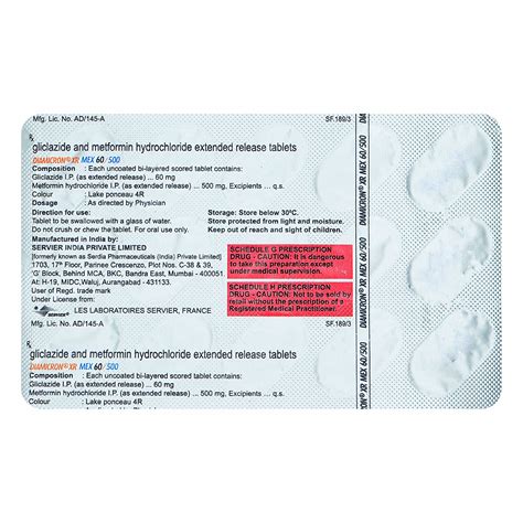 Diamicron XR MEX 60/500 Tablet | Uses, Side Effects, Price | Apollo ...
