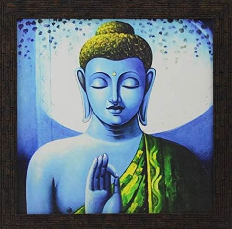 Gayatri Enterprises -Framed Canvas Painting Beautiful Buddha Religious ...