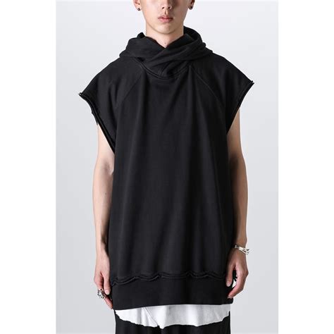 ユリウス JULIUS Cotton Sweat No Sleeve Hoodie （BLACK） 通販 大阪心斎橋/京都 -FASCINATE