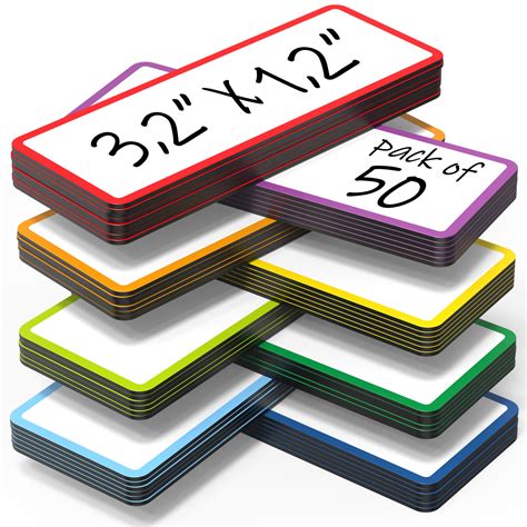 Buy 50 Pack Dry Erase Magnetic Labels 3.2x1.2 in - Magnetic Name Tags ...