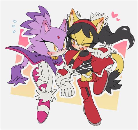 blaze the cat and honey the cat (sonic and 2 more) drawn by unneul ...