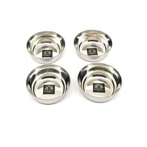 Buy NYRA® Stainless Steel Small Mini Katori Bowl Set of 4,Sauces/Dips ...