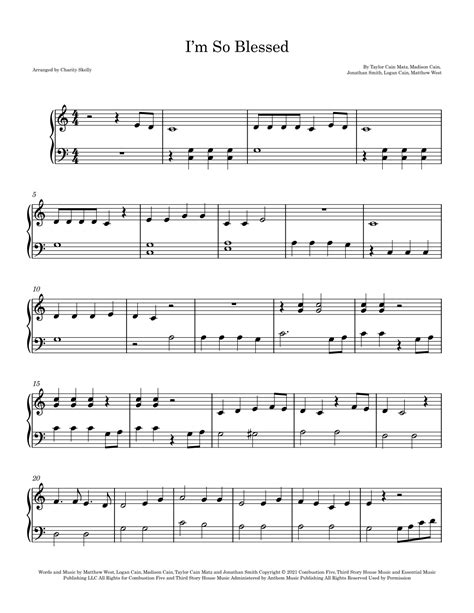 I'm So Blessed (arr. Charity Skelly) by CAIN Sheet Music for Easy Piano ...