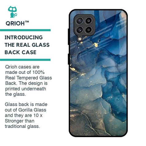 Blue Cool Marble Samsung Galaxy M32 Glass Back Cover - Flat 35% Off On ...
