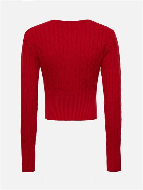 Cropped cable-knit cardigan :: LICHI - Online fashion store