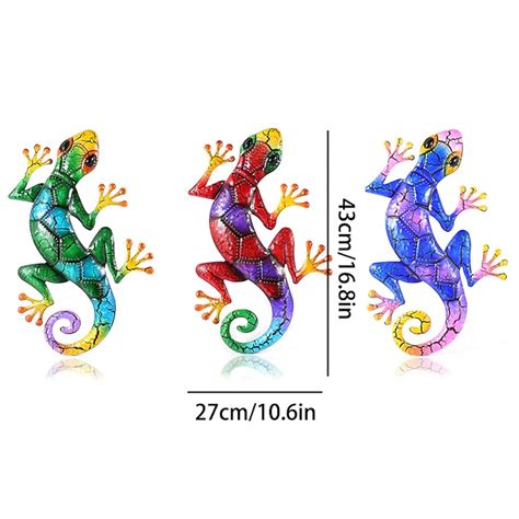 1pc Gecko Metal Wall Art Decor 3D Gecko Hanging Metal Wall Art Hanging ...