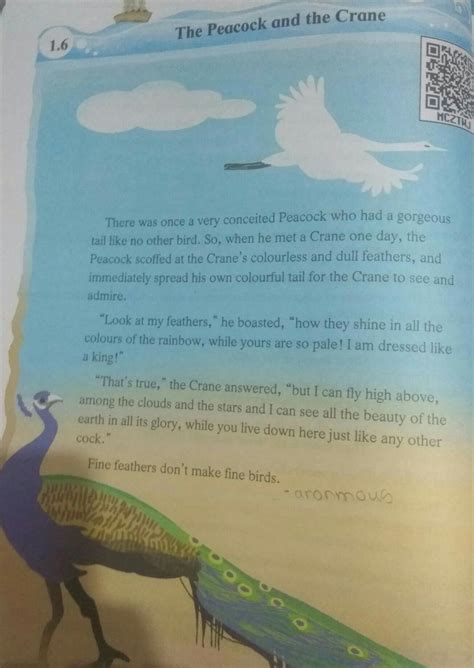appreciation of the story The Peacock and the crane Those who will ...