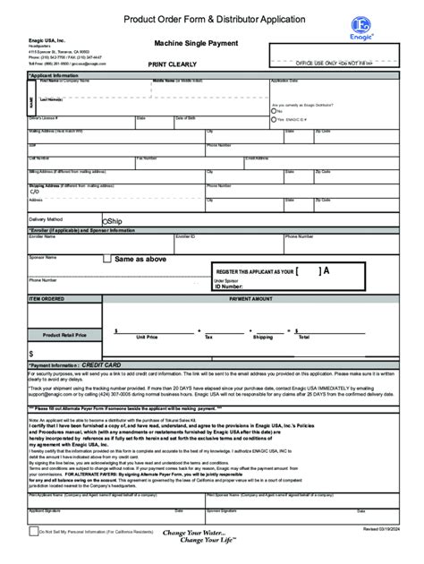 Fillable Online Enagic Com Forms - Fill Online, Printable, Fillable ...