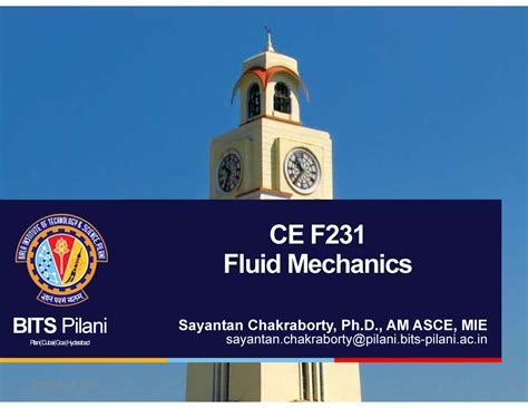Lecture 18 - jb/bl - BITS Pilani Pilani|Dubai|Goa|Hyderabad CE F Fluid ...
