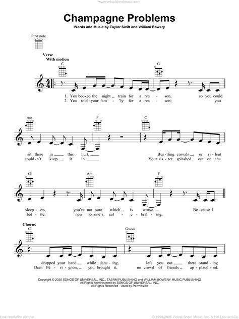 champagne problems sheet music for ukulele (PDF-interactive)