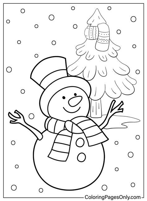 Snowman Cartoon Coloring Page