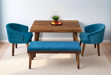 DaneWood Wooden Dining Table 4 Seater | Four Seater Dinning Table with ...