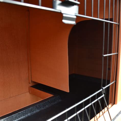 PawHut 2-Tier Rabbit Hutch Outdoor, Large Guinea Pig Hutch, Bunny Cage ...