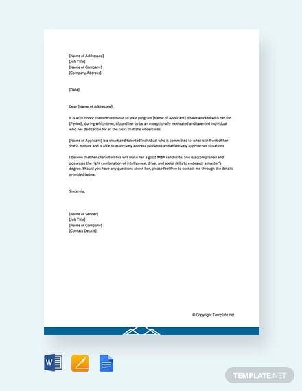 Reference Letter Sample MBA 的图像结果