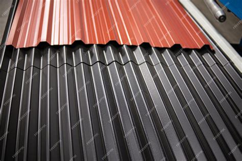 Premium Photo | Metal Corrugated roofing profiles in metal roofing factory