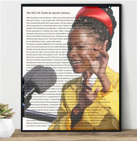 Amanda Gorman Inauguration Full Poem Digital Download Art Print 8x10 ...