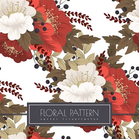Blume rote Blumen nahtlos | Premium Vektor