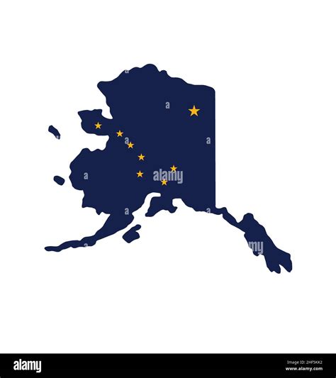 Alaska ak flag in state map shape simplified vector isolated on white ...