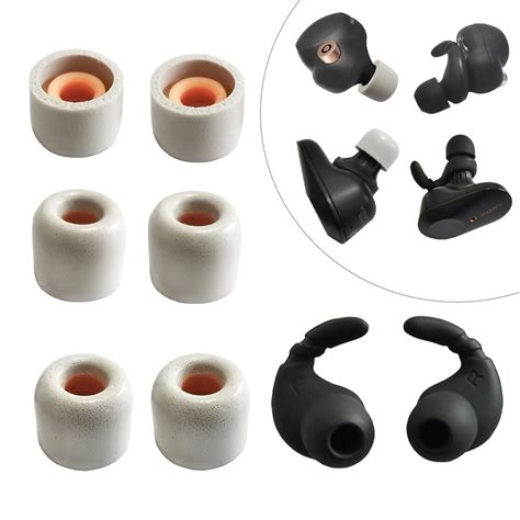 Memory Foam Earbuds Tips for Sony WF-1000XM5+Ear Hooks Replacement Ear ...