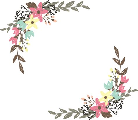 Border Flowers Wildflower Clip art - Hand painted graffiti wild flower ...