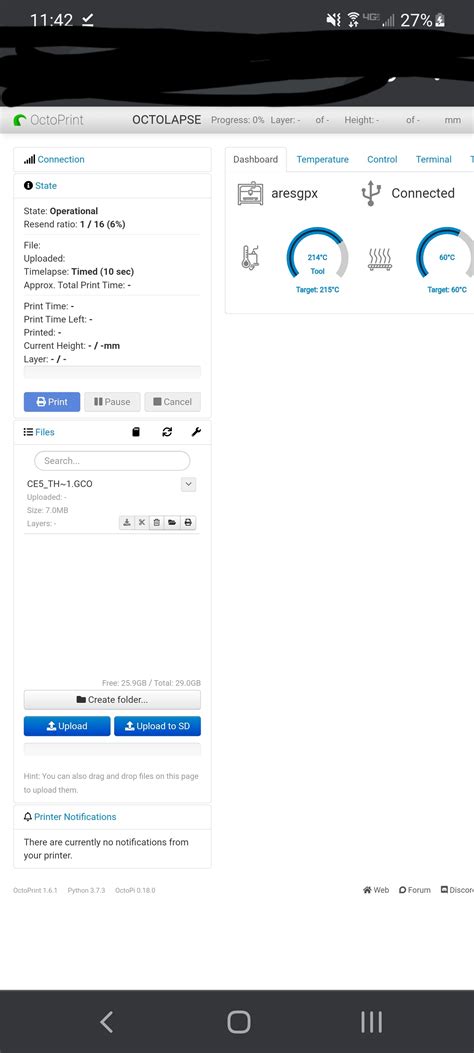 Cannot get it to show progress - Networking - OctoPrint Community Forum