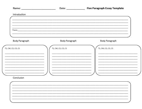Writing Worksheets | Writing Five Paragraph Essay Worksheet
