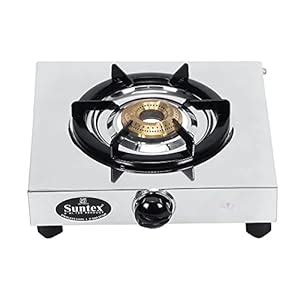 Suntex 1 Burner Stainless Steel Brass Nozzle Gas Stove Manual Ignition ...