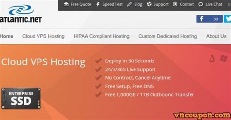 Atlantic.net - Cloud SSD VPS 仅 $0.99每月 - 野猪优惠码(yezhu.in)