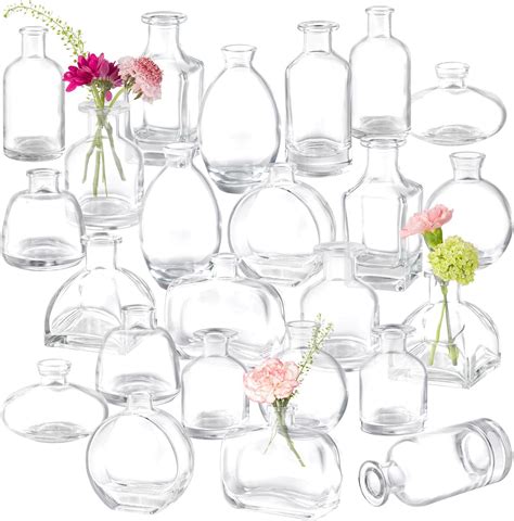 Bud Vases Set of 24, Glass Bud Vase in Bulk, Clear Bud Vases for ...