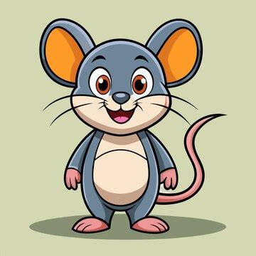 A cartoon of a mouse with a tail that says mouse | Premium Vector