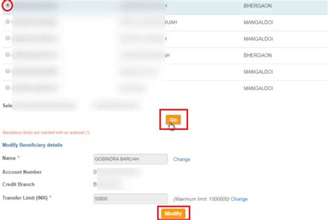 How to change beneficiary limit in SBI Net Banking?