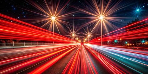 Red lights trail using zoom techniques star warp the effect of zooming ...