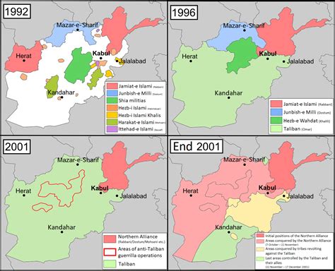 What Afghanistan territorial control looked like in the decade prior to the US invasion in 2001 ...