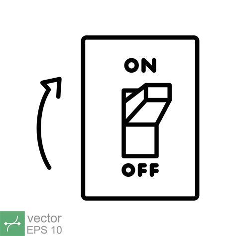 Light on, electric switch icon. Simple outline style. Power turn on ...