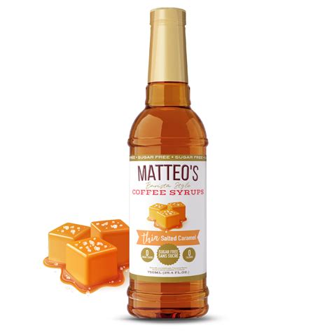 Sugar Free Coffee Syrup, Salted Caramel - Matteo's Coffee Syrup
