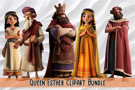 Queen Esther Clipart Bundle | Digital Download | Biblical Illustrations for Religious Crafts ...